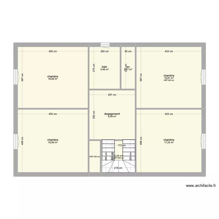 CAPDEVILLE R+1. Plan de 