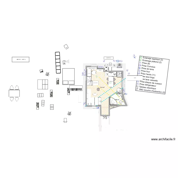 BOITE compact kitvhen. Plan de 