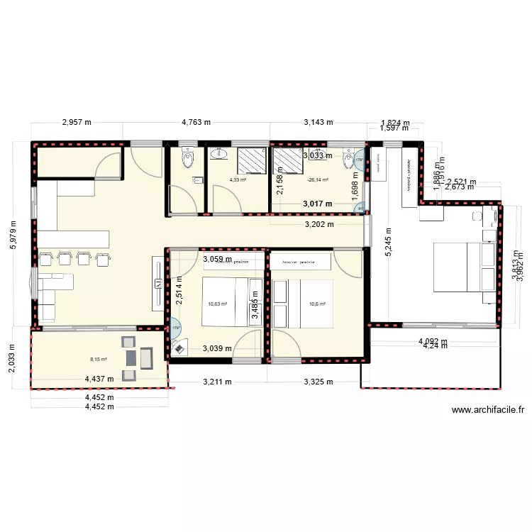 PLAN BOURGADE PROJET C. Plan de 5 pièces et 40 m²