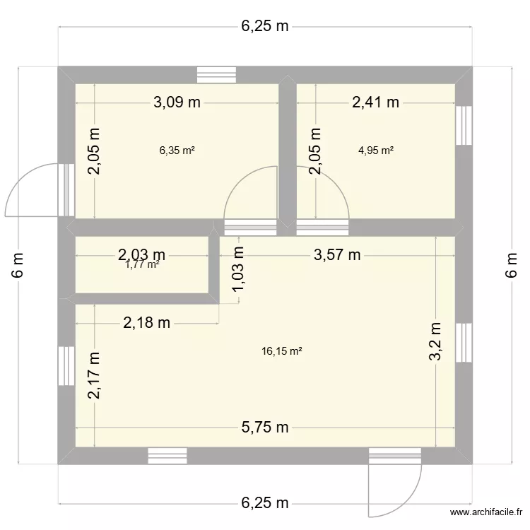 Bungalow 1 Ambphimandray. Plan de 