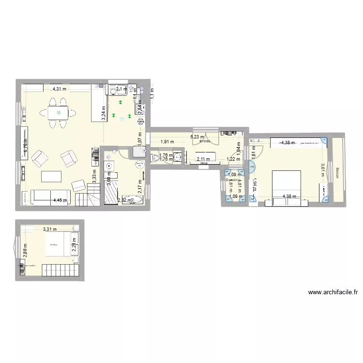 17 d&eacute;c. Plan de 7 pièces et 84 m²