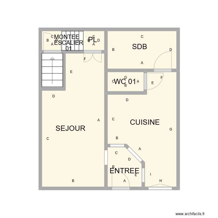 PLAN ST GILLES RDC PLB. Plan de 9 pièces et 22 m2