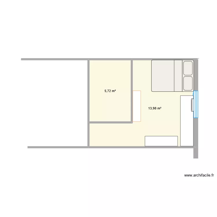 chambre atelier. Plan de 2 et 20 m² chambre atelier. Plan de 2 et 20 m²