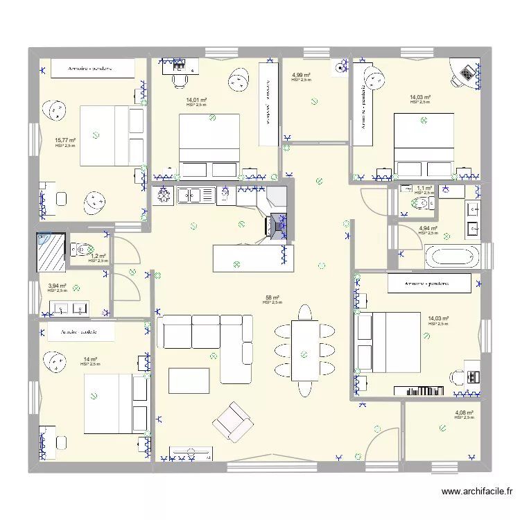CRIS 3. Plan de 12  et 150 m²