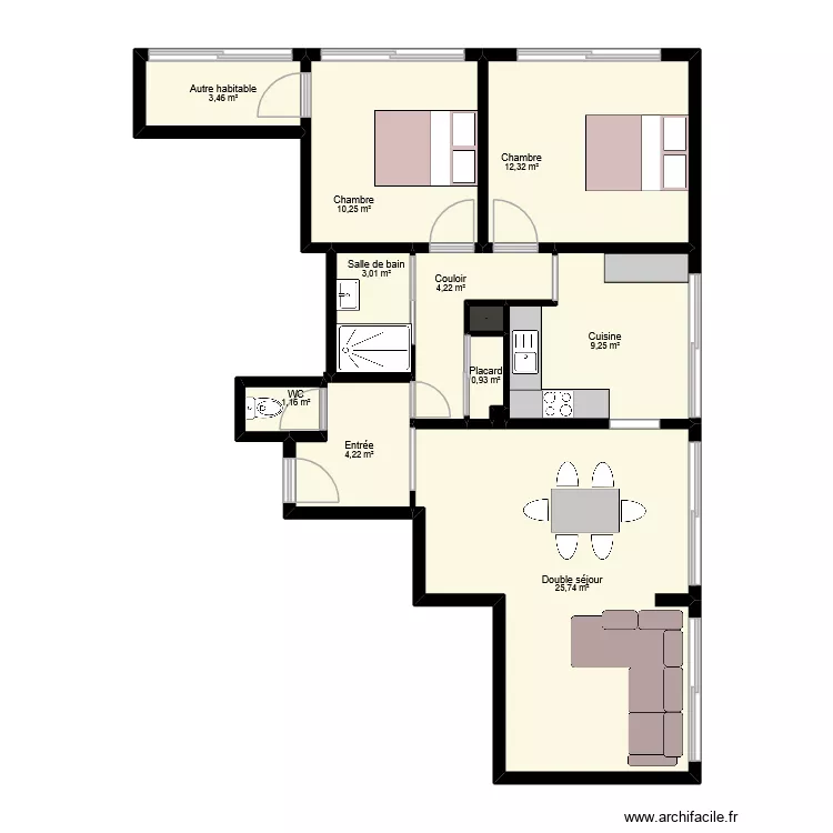 AMAT. Plan de 12 pièces et 75 m²