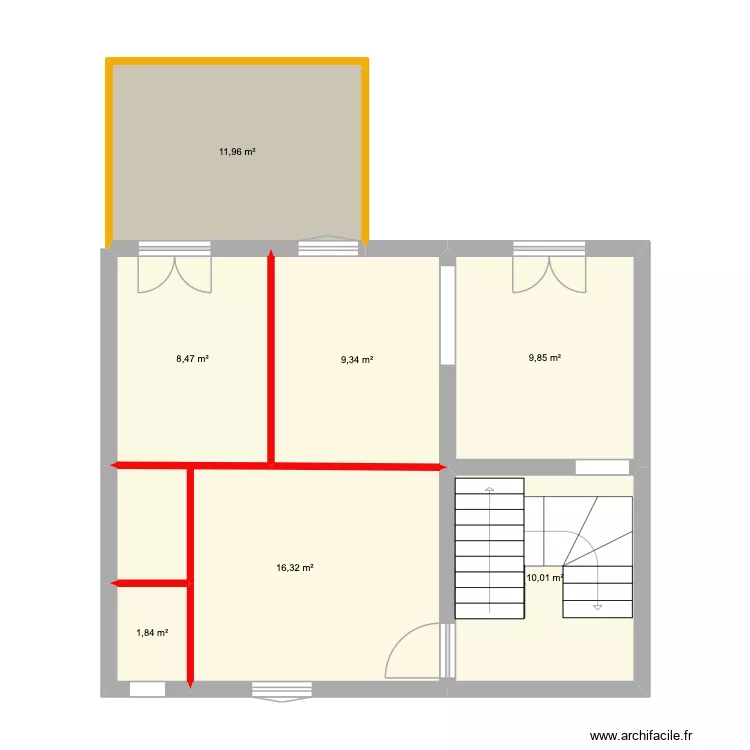 Projet Gide-existant. Plan de 