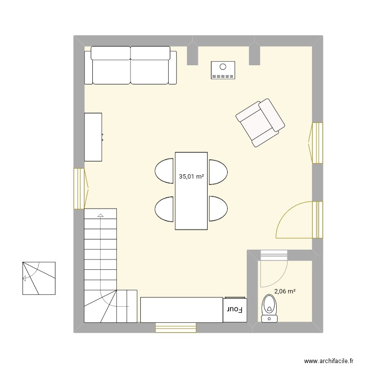 Gouby . Plan de 0 pièce et 0 m2