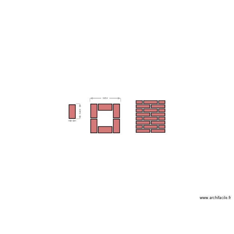 Pillier en briques. Plan de 0 pièce et 0 m2