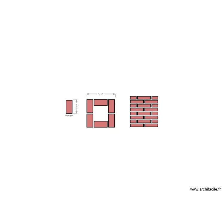 Pillier en briques. Plan de 