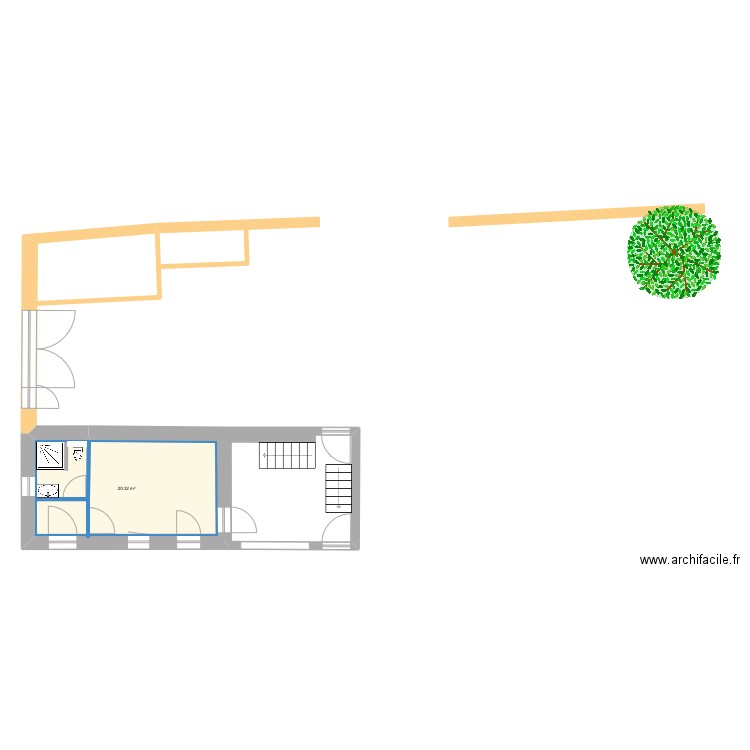 FTNBL v2. Plan de 3 pièces et 43 m2