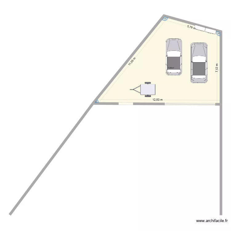 Garage 2026. Plan de 1 et 74 m² Garage 2026. Plan de 1 et 74 m²