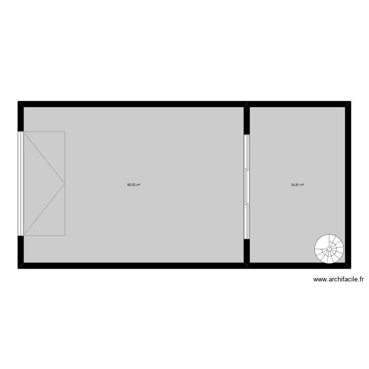 garage. Plan de 2 pièces et 115 m²