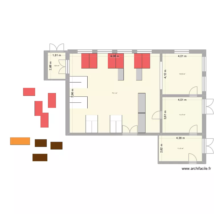 B14. Plan de 6 et 119 m² B14. Plan de 6 et 119 m²