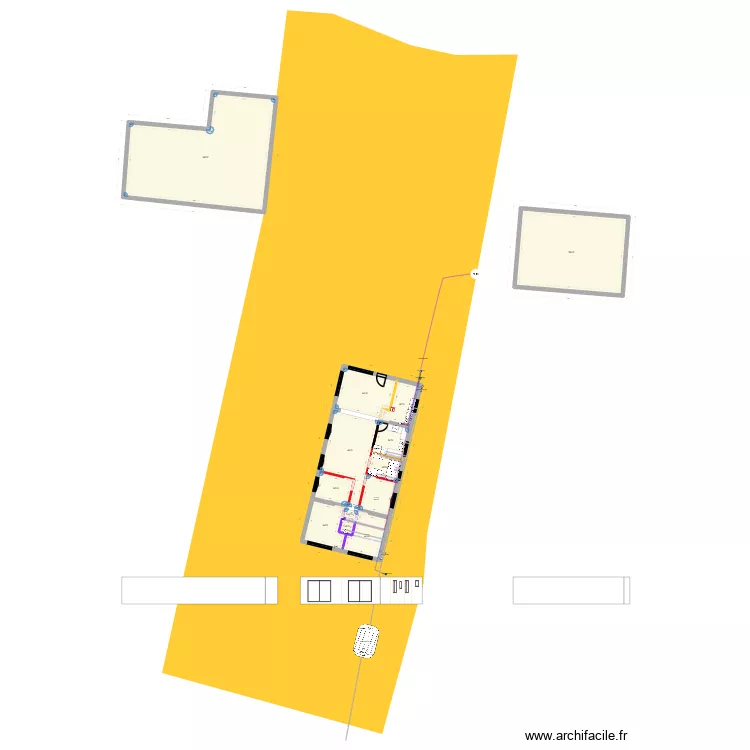 Ma maison coprs-nuds extention Plomberie. Plan de 13  et 338 m²