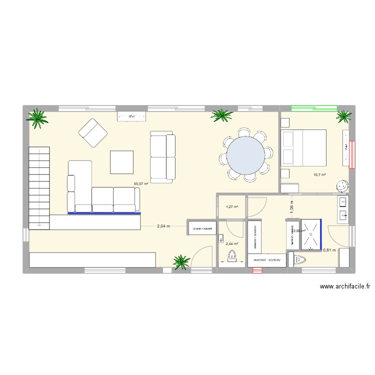 Villa Grasse - RDC V8. Plan de 5 pièces et 94 m2