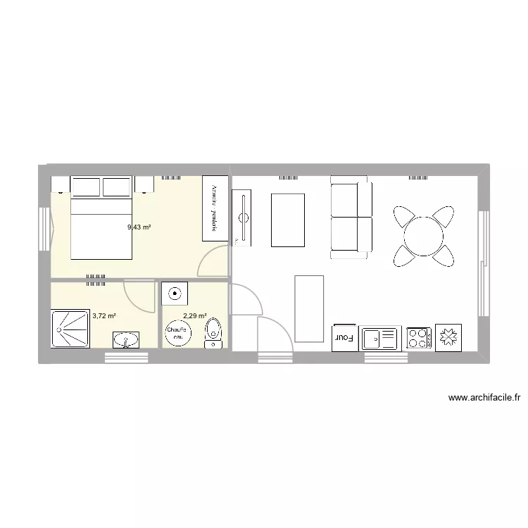 Audrey. Plan de 3  et 15 m²