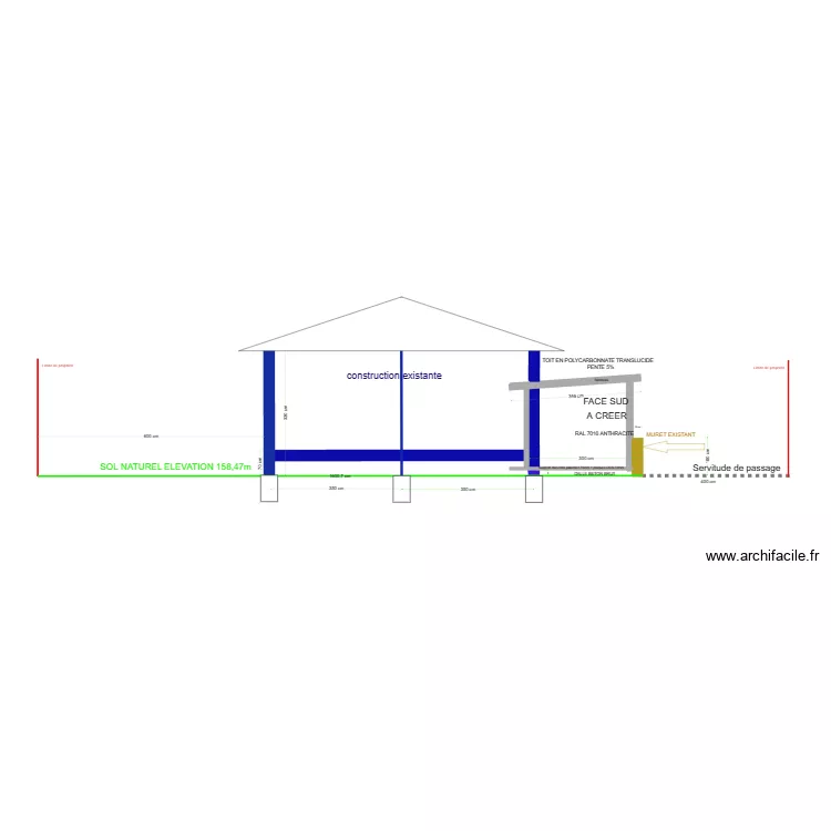 PLAN DE FACE SUD. Plan de PLAN DE FACE SUD. Plan de