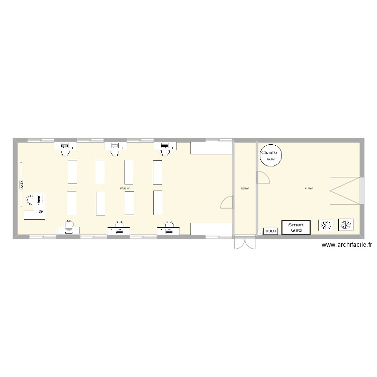 Plateforme_IUT Lorient. Plan de 3 pièces et 139 m2