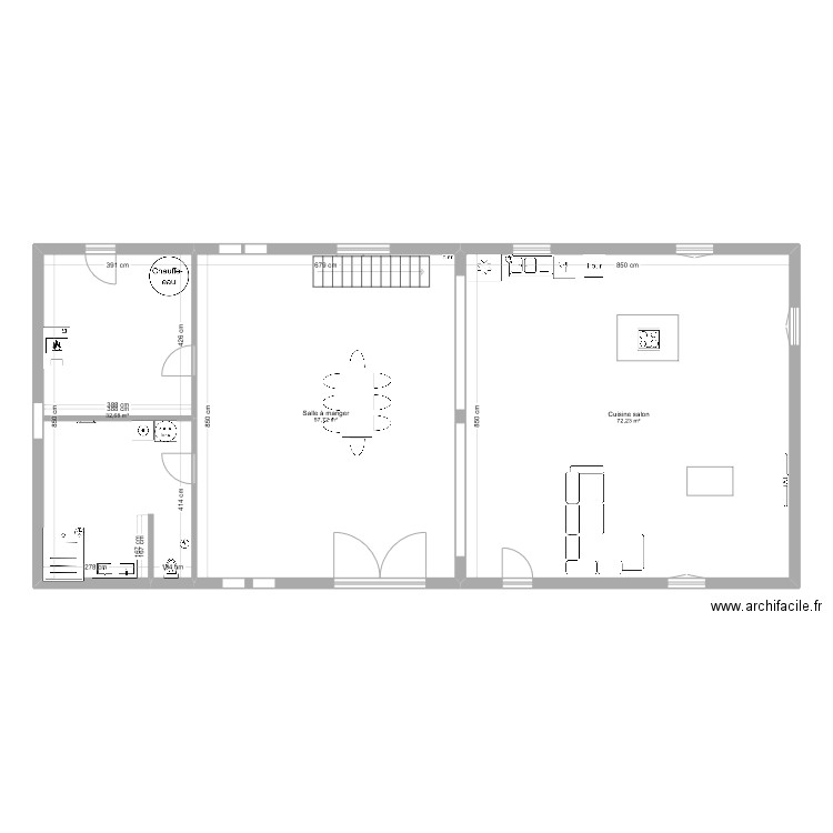 antoine jacky 0. Plan de 3 pièces et 163 m2