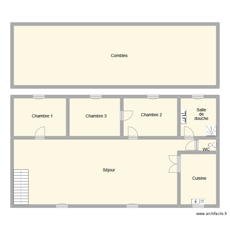 transaxia appart 1er. Plan de 8 pièces et 222 m2