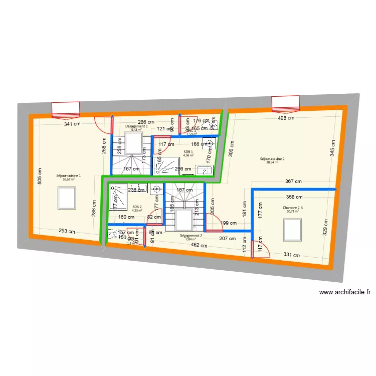 Tchiengang - Projet &eacute;tage. Plan de 
