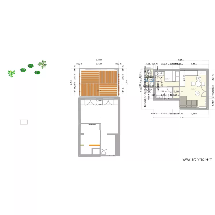 T2 Marseille 9&egrave;me V2. Plan de 6 Pièces et 35 m²