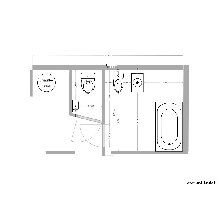 Salle de bain version 2. Plan de 0 pièce et 0 m2