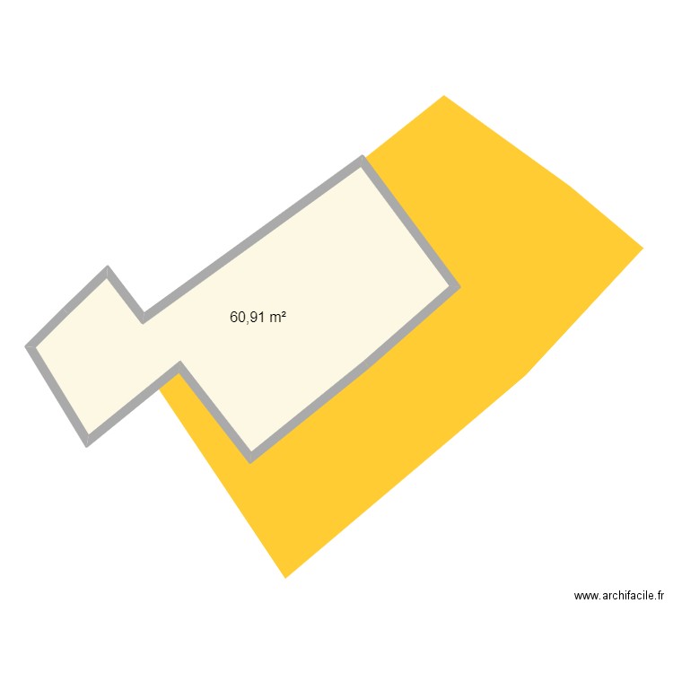 COSTA. Plan de 1 pièce et 61 m2