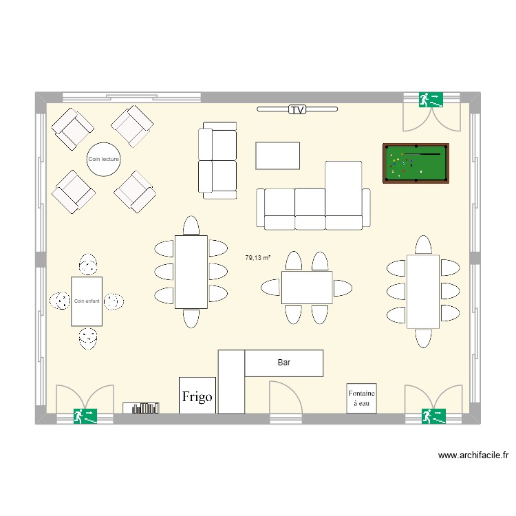salle camping la foret. Plan de 0 pièce et 0 m2