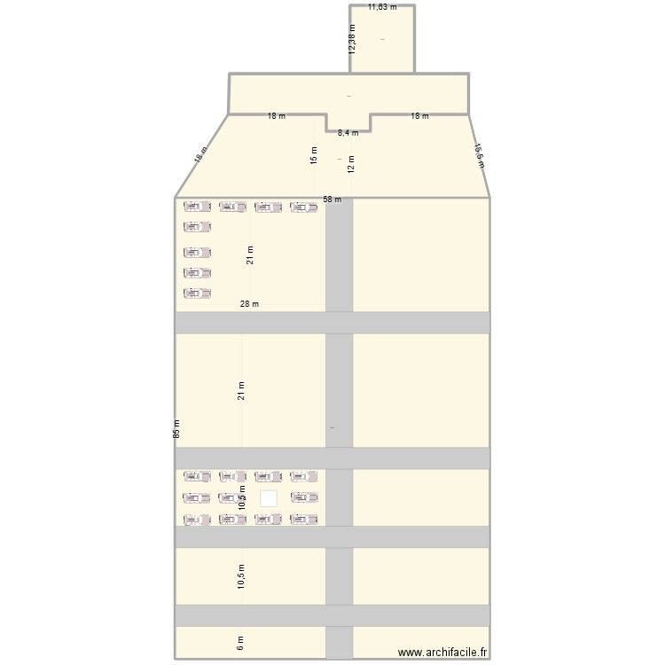 plan salon auto. Plan de 4 pièces et 1873 m2
