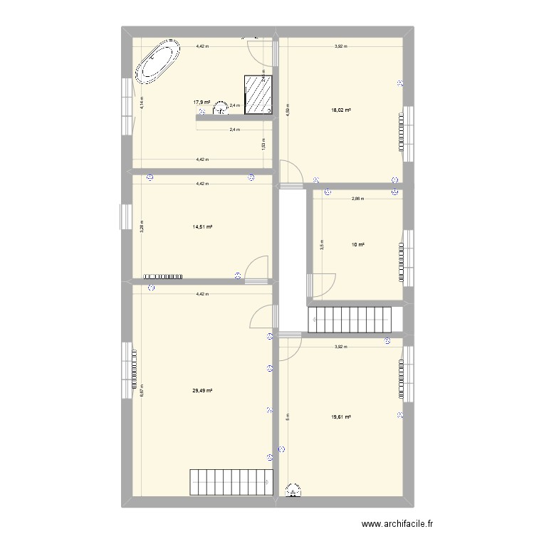 Saint-Syl 2. Plan de 6 pièces et 110 m2