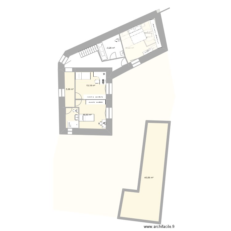 Plan pièces. Plan de 13 pièces et 198 m2