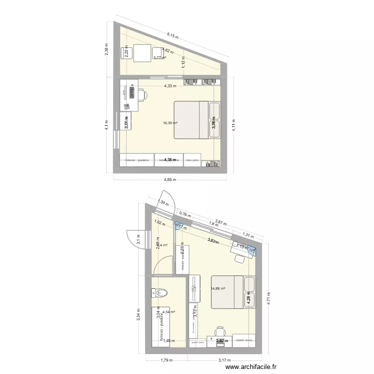 Extension v 9. Plan de 5 Pièces et 44 m² Extension v 9. Plan de 5 Pièces et 44 m²