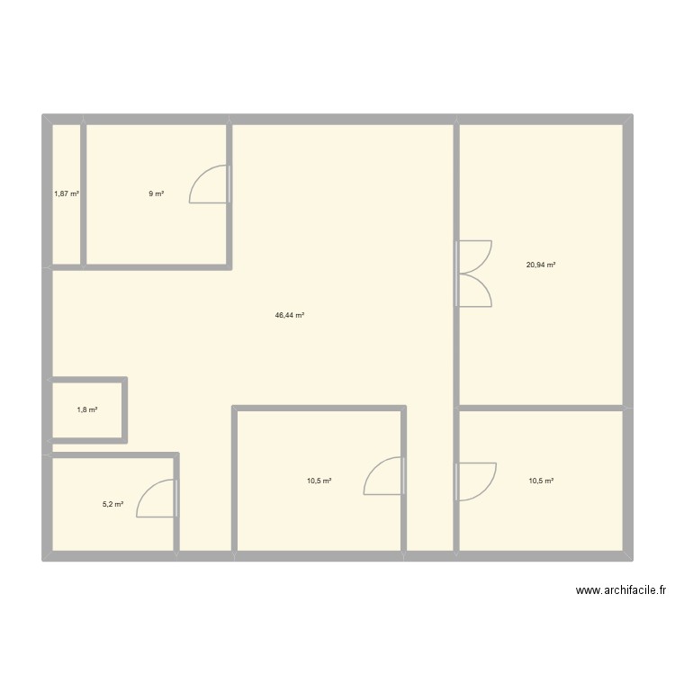 karl. Plan de 8 pièces et 106 m2