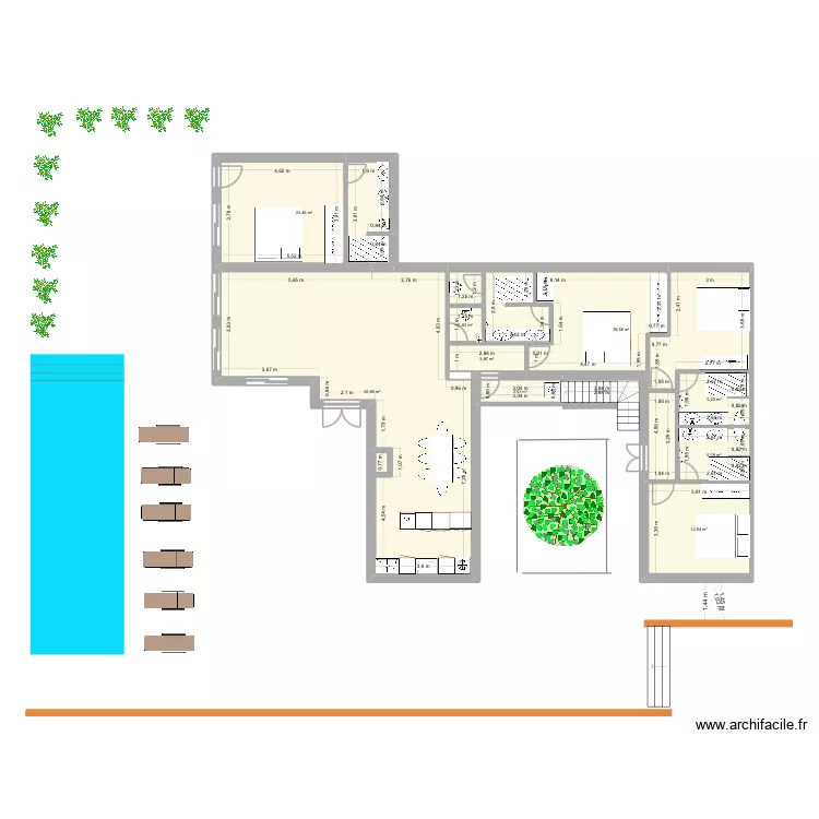 Maison 24 octobre avec cantina. Plan de 