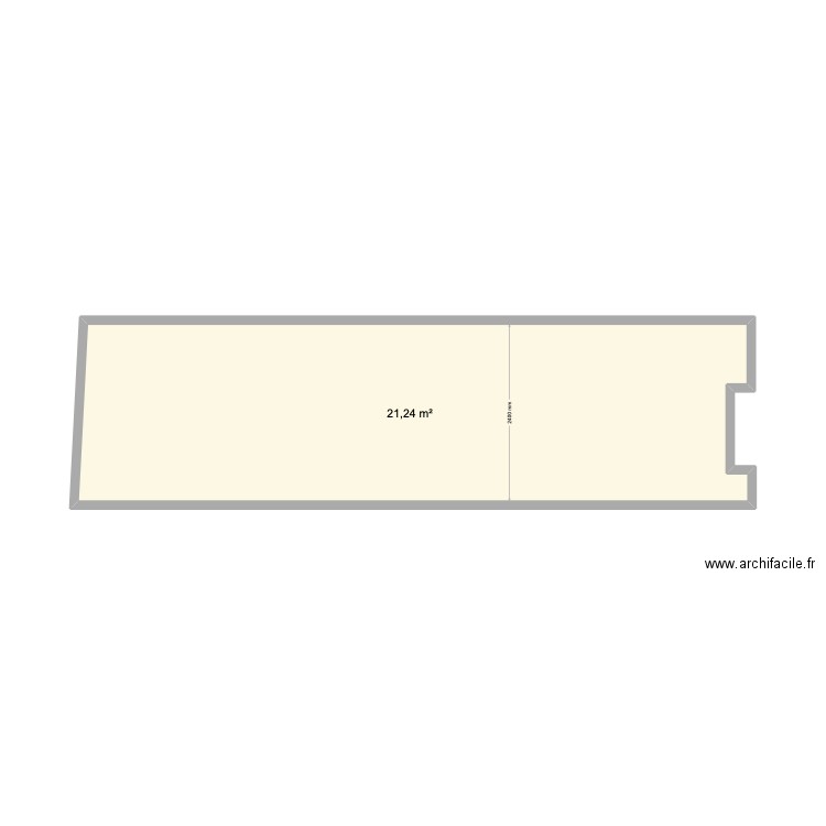 terrasse entrée. Plan de 1 pièce et 21 m2