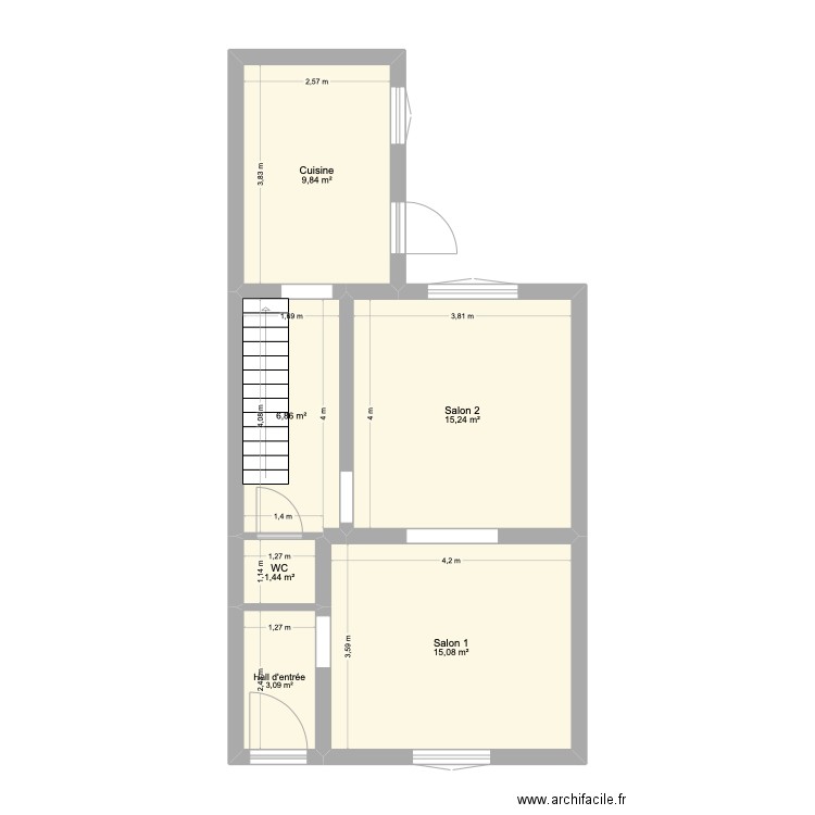 5000-73. Plan de 6 pièces et 52 m2