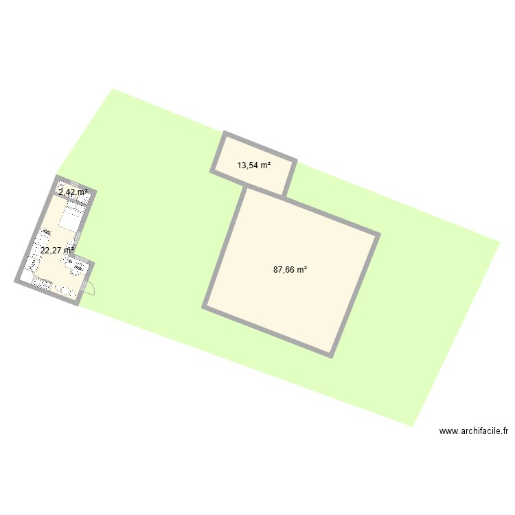 Maison jardin. Plan de 4 pièces et 126 m2