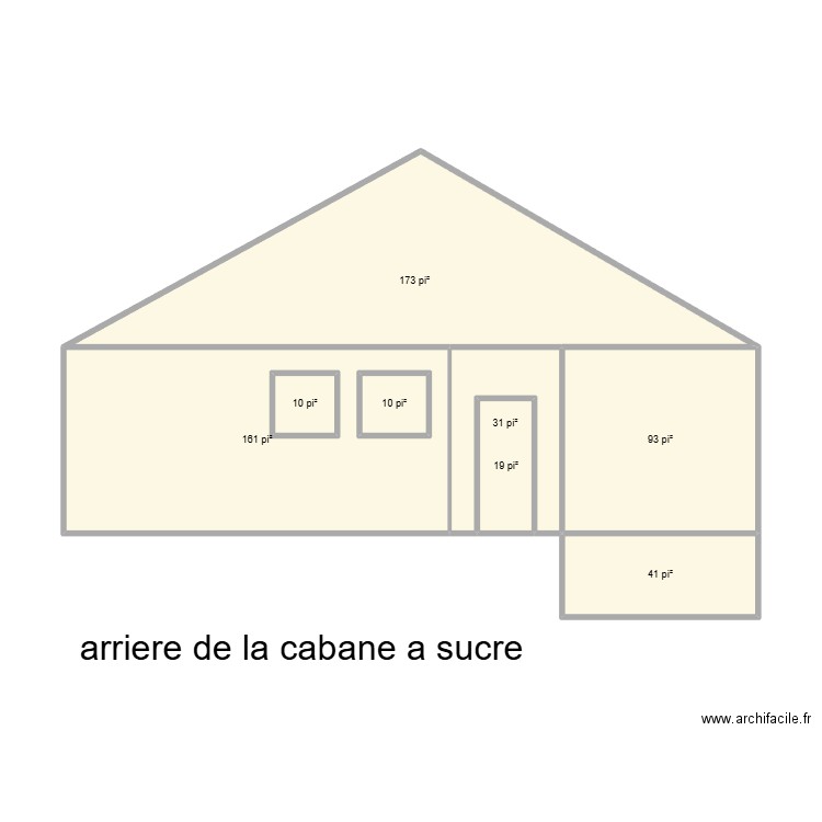 arriere de la cabane a sucre. Plan de 8 pièces et 52 m2