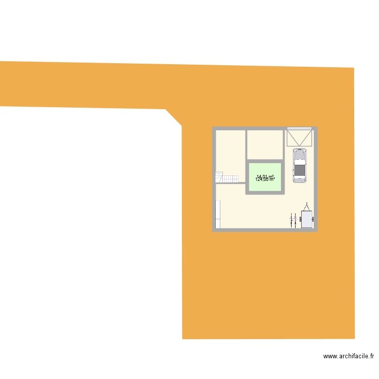 Sous-sol Nvelle Maison. Plan de 2 pièces et 158 m2