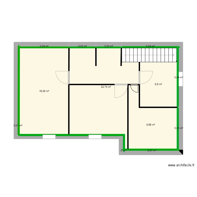 gggf. Plan de 13 pièces et 54 m2