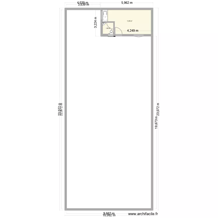 test1. Plan de 2  et 15 m²