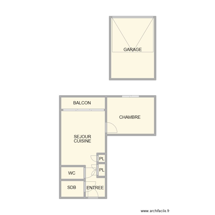 PLAN GANDHI. Plan de 8 pièces et 29 m2
