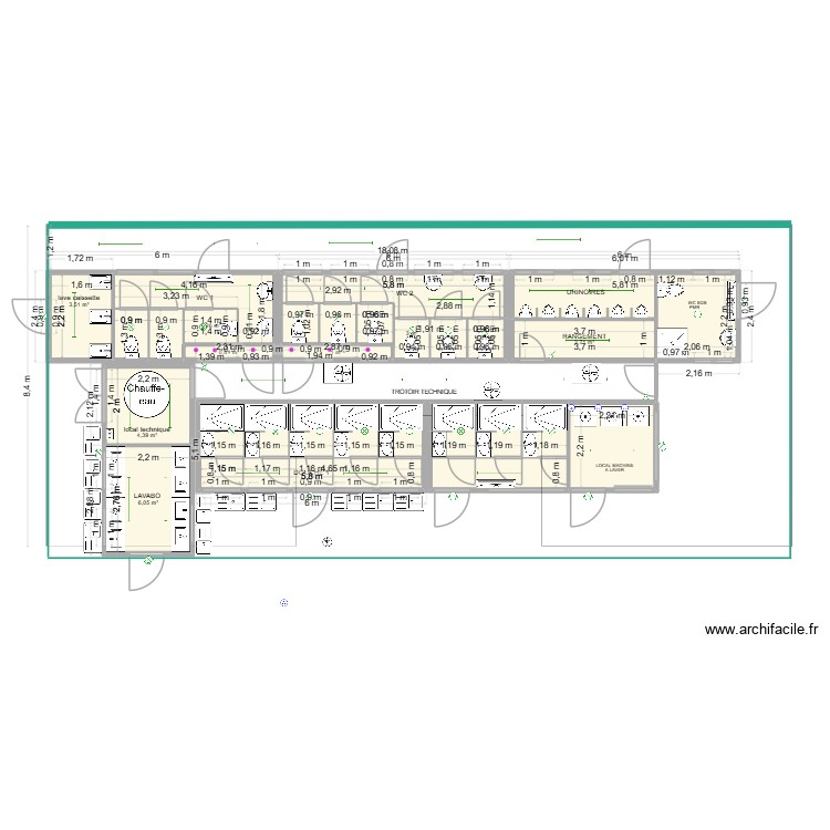 savine le lac sanitaire principale. Plan de 0 pièce et 0 m2
