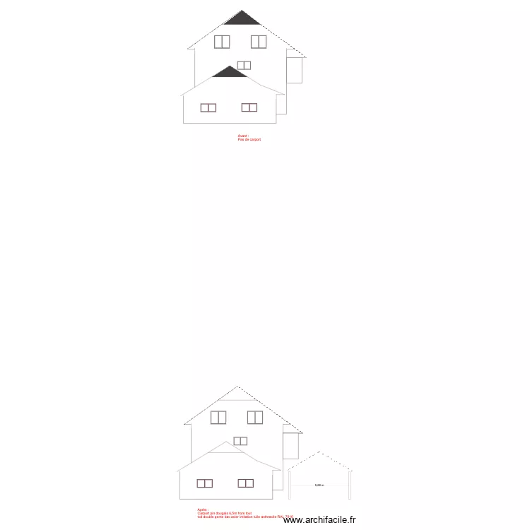Facade Ouest avant. Plan de Facade Ouest avant. Plan de
