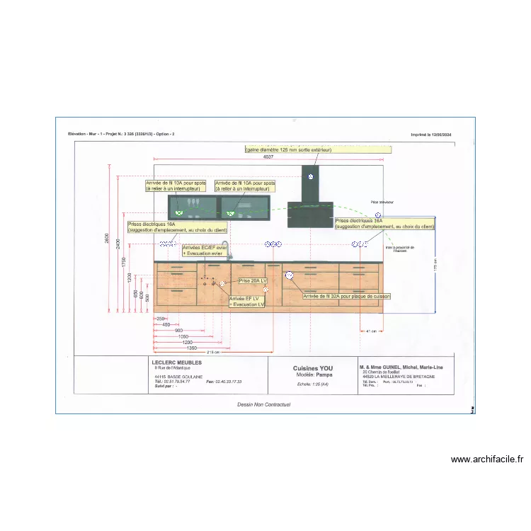 GUINEL Cuisine Face 1. Plan de 