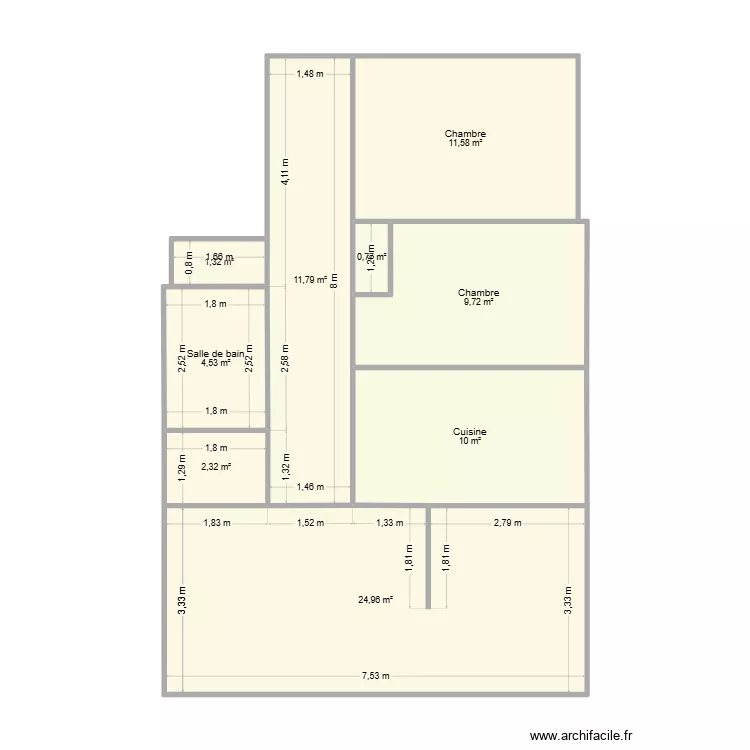 Appart2026. Plan de 9  et 77 m²