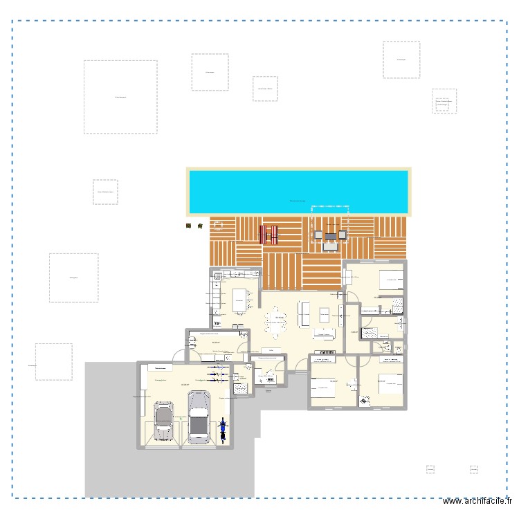 Séparation. Plan de 10 pièces et 196 m2