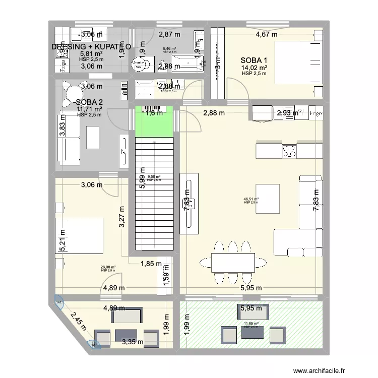 plan Appartement lokal dva stana. Plan de plan Appartement lokal dva stana. Plan de