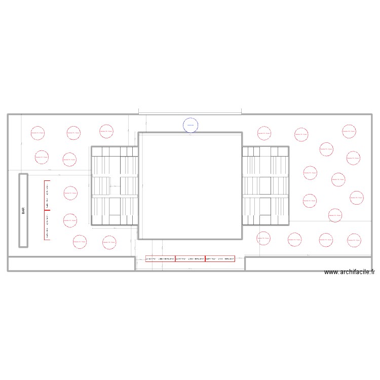 Casino Knokke - Tables rondes 10 pers -. Plan de 7 pièces et 1197 m2